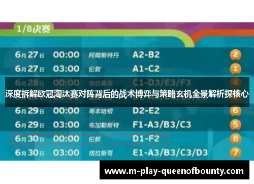 深度拆解欧冠淘汰赛对阵背后的战术博弈与策略玄机全景解析探核心